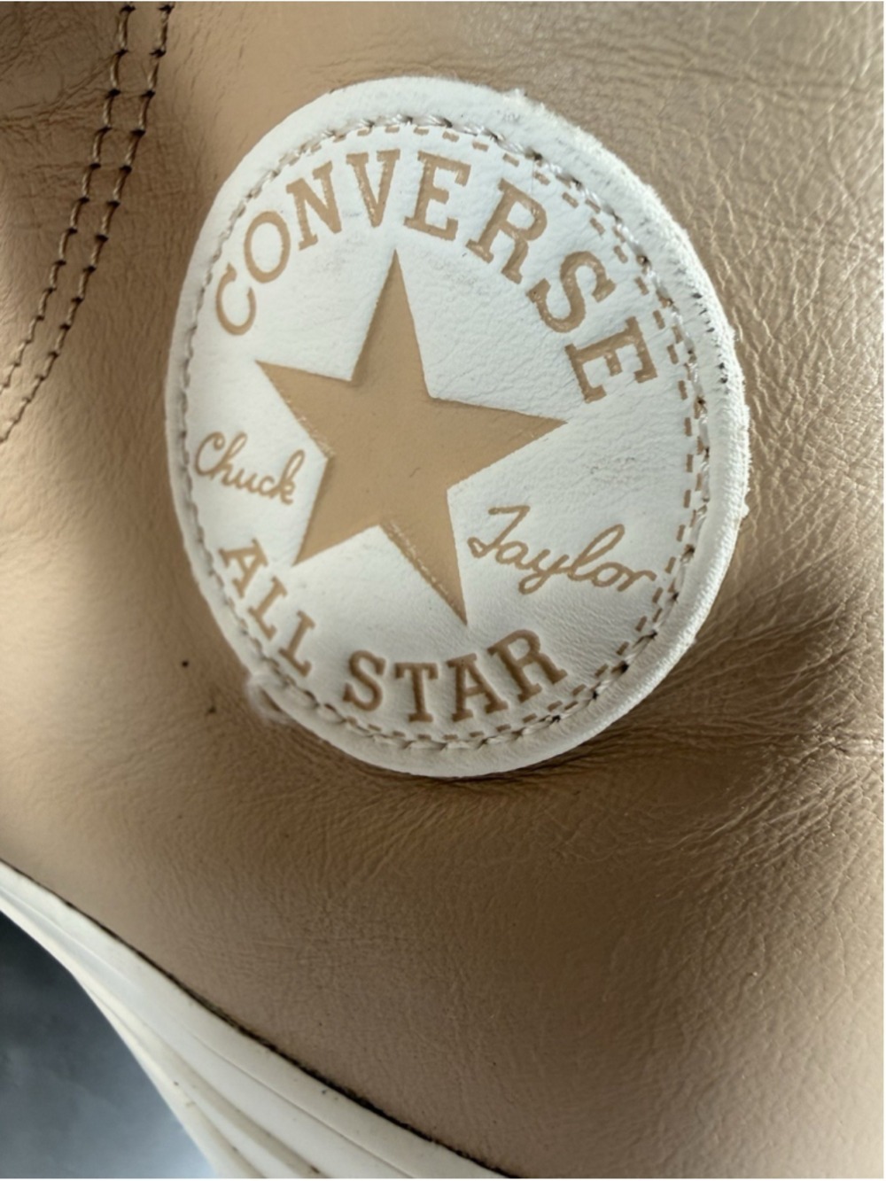 Converse Women's Chuck Taylor All Star Hi Leather A07945C Epic Dune/Egret Sz 7.5 - Picture 9 of 15